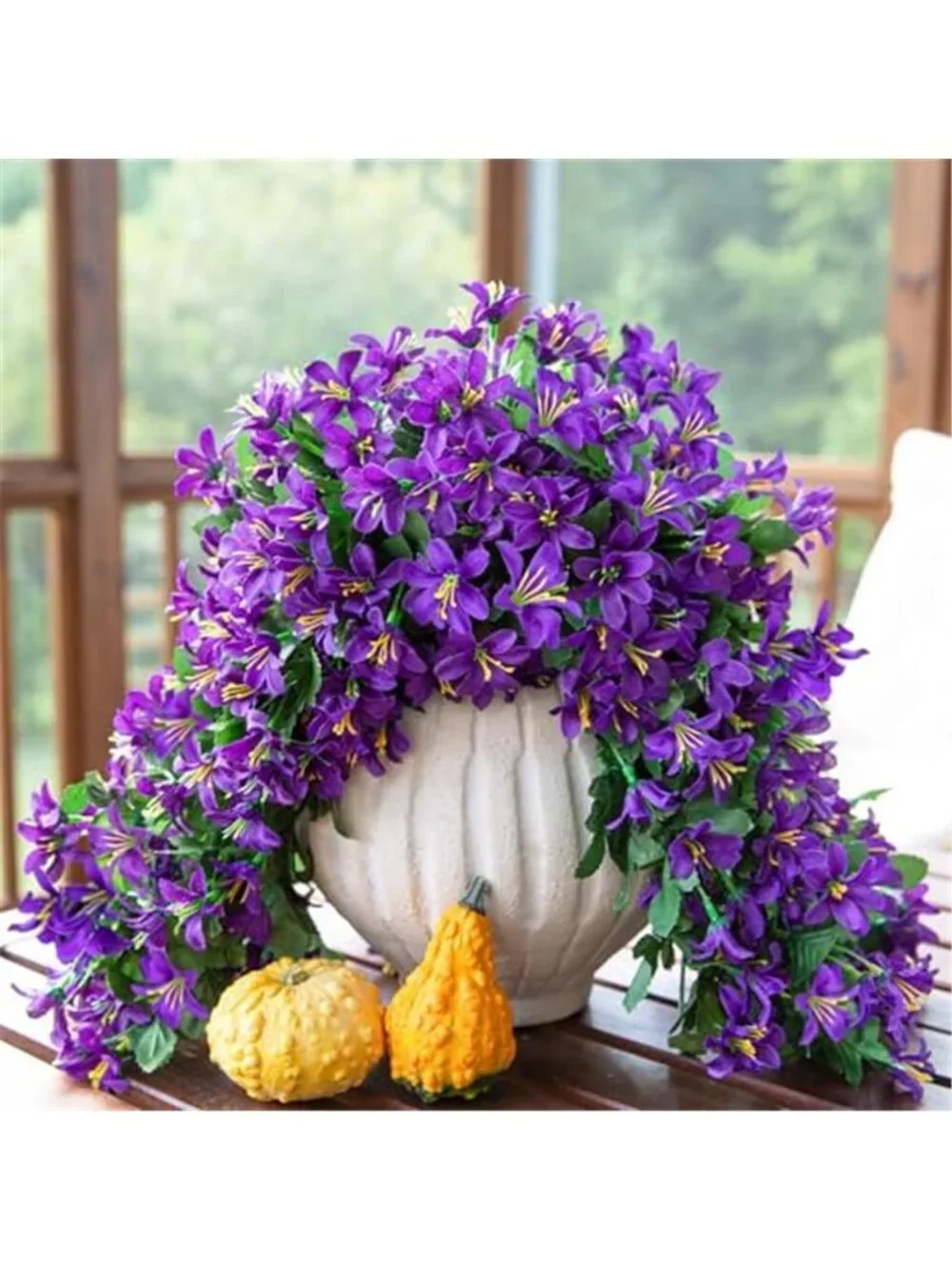 Artificial Hanging Flowers UV Resistant Faux Silk Outdoor Porch Garden Decor Set